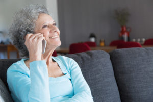 Elder woman talking on a cell phone