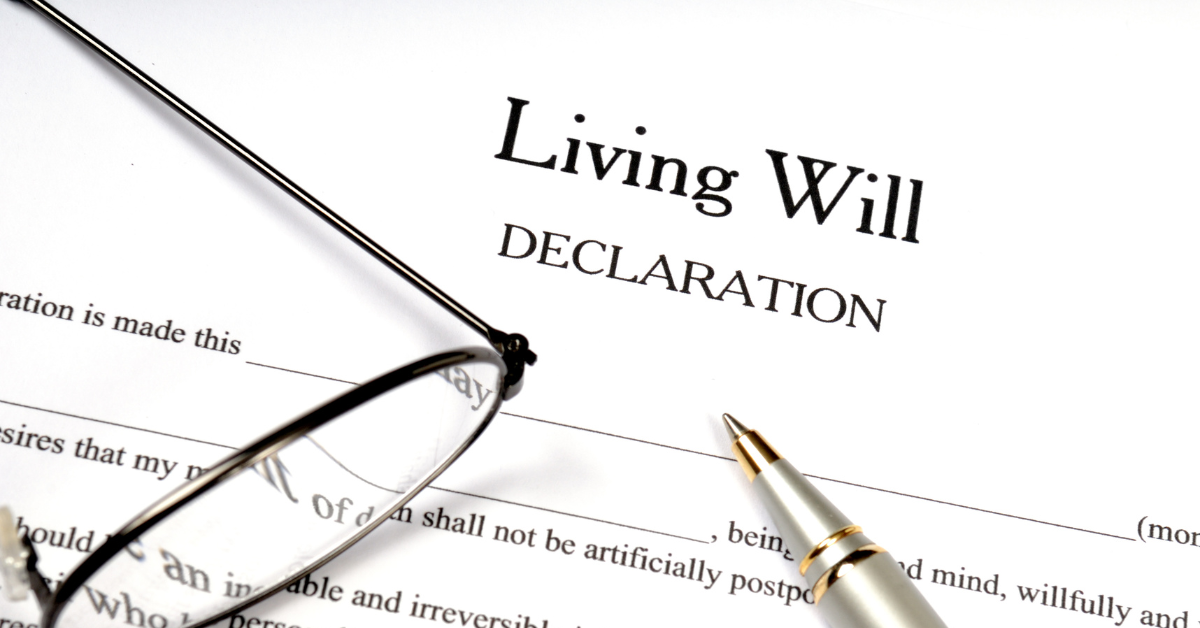 A close up shot of a Living Will Declaration.